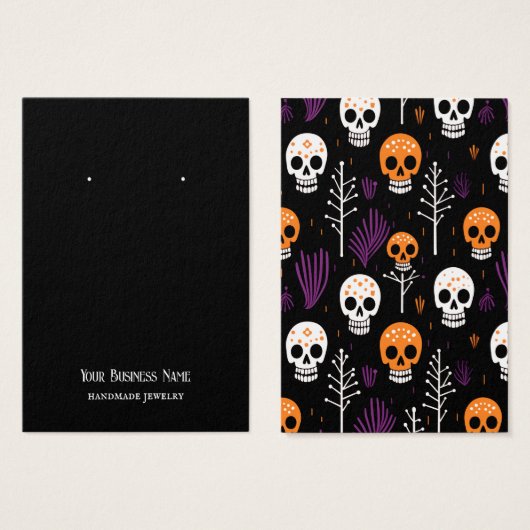 Carte d'affichage des crânes d'Halloween (Devant & derrière)