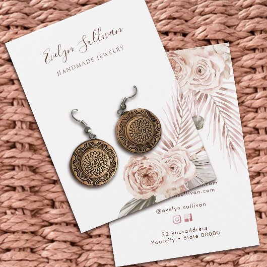 Carte d'affichage des fleurs Boho