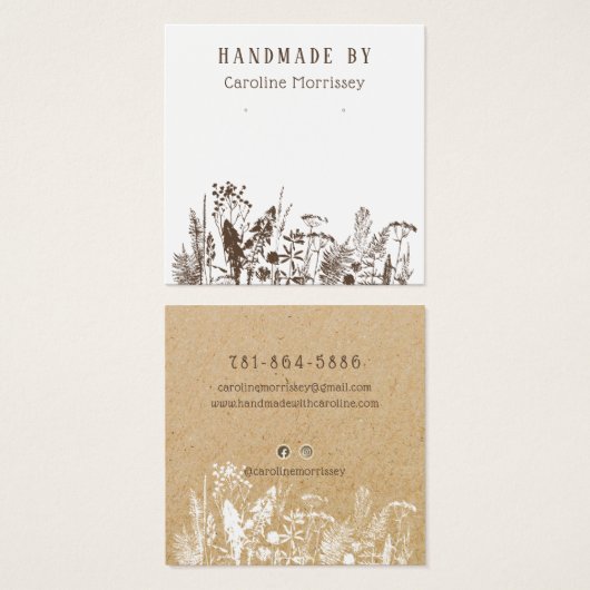 Carte d'affichage des Fleurs sauvages rustiques (Devant & derrière)