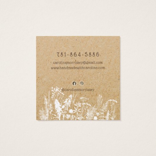 Carte d'affichage des Fleurs sauvages rustiques (Dos)