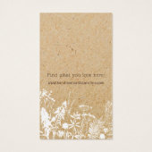 Carte d'affichage des Fleurs sauvages rustiques (Dos)