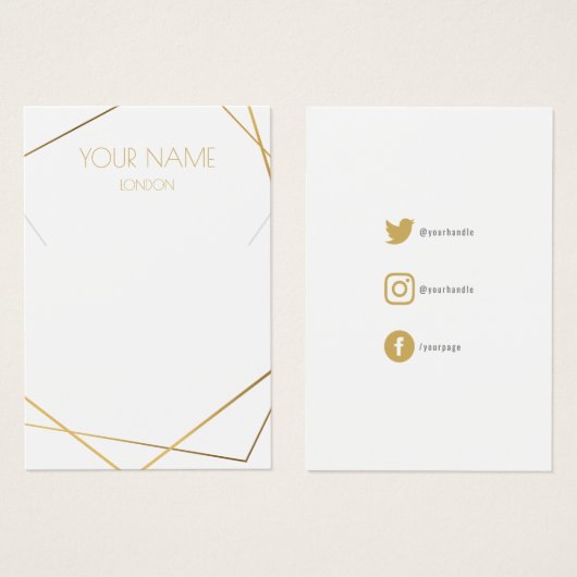 Carte d'affichage des icônes sociales collier ou b (Devant & derrière)