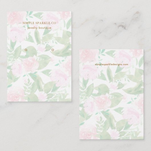 Carte d'affichage d'impression florale rose (Devant / Derrière)