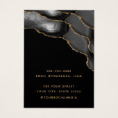 Carte d'affichage d'oreille d'agate moderne noir e (Dos)