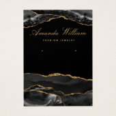 Carte d'affichage d'oreille d'agate moderne noir e (Devant)