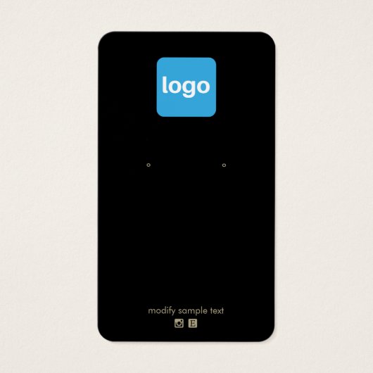 Carte d'affichage d'oreille de logo Black Custom A (Devant)