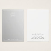 Carte d'affichage d'oreille élégante grise personn (Devant & derrière)