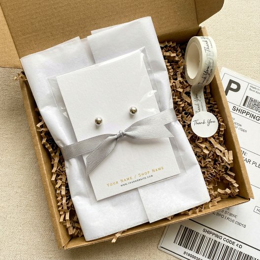 Carte d'affichage d'oreille en or et blanc très si