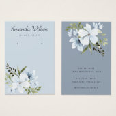 Carte d'affichage d'oreille florale bleu aquarelle (Devant & derrière)