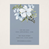 Carte d'affichage d'oreille florale bleu aquarelle (Dos)