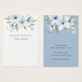 Carte d'affichage d'oreille florale bleu aquarelle (Devant & derrière)