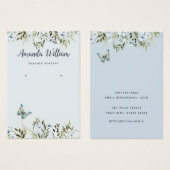 Carte d'affichage d'oreille florale d'aquarelle bl (Devant & derrière)