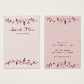 Carte d'affichage d'oreille florale d'aquarelle ro (Devant & derrière)