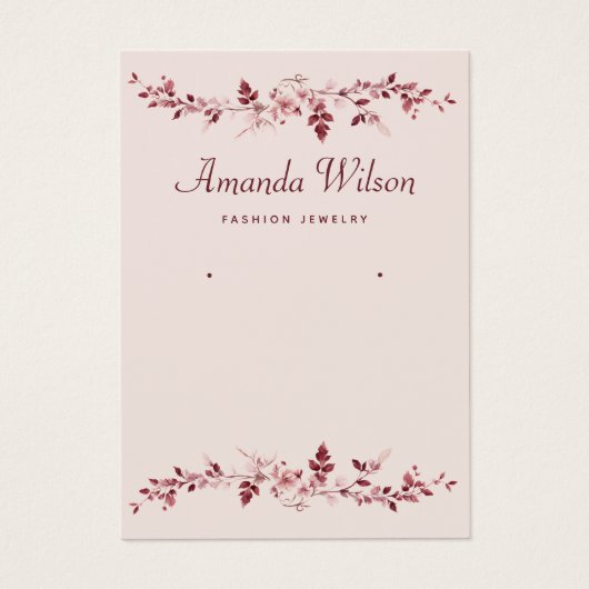 Carte d'affichage d'oreille florale d'aquarelle ro (Devant)