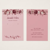 Carte d'affichage d'oreille florale d'aquarelle ro (Devant & derrière)