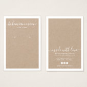 Carte d'affichage d'oreille kraft en écriture blan (Devant & derrière)