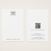 Carte d'affichage d'oreille QR en blanc ou en coul (Devant & derrière)