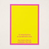 Carte d'affichage d'oreille rose et jaune clair né (Dos)