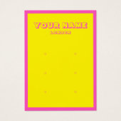 Carte d'affichage d'oreille rose et jaune clair né (Devant)