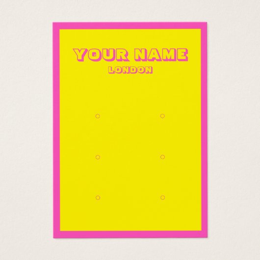 Carte d'affichage d'oreille rose et jaune clair né (Devant)