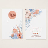 Carte d'affichage d'oreille tropicale bleu bracele (Devant & derrière)