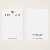 Carte d'affichage du bracelet de collier papillon (Devant & derrière)