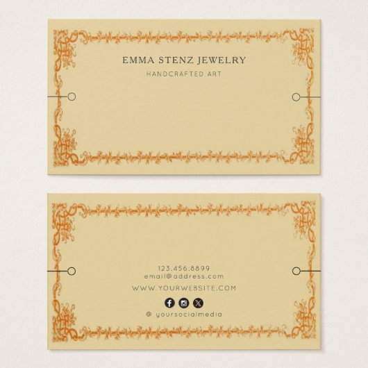 Carte d'affichage du bracelet ・ Ephemera rétro Vin (Devant & derrière)