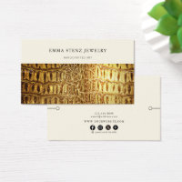 Carte d'affichage du bracelet ・ Texture en cuir or