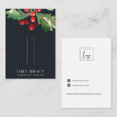 CARTE D'AFFICHAGE DU CLIP DE CHRISTMAS HOLLY BERRY (Devant / Derrière)