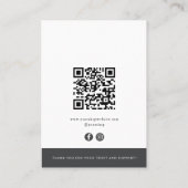 Carte d'affichage du code QR moderne (Dos)