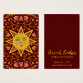 Carte d'affichage du collier à bijoux Sun & Floral (Devant & derrière)