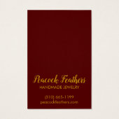 Carte d'affichage du collier à bijoux Sun & Floral (Dos)