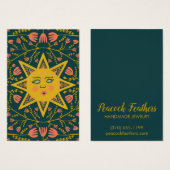 Carte d'affichage du collier à bijoux Sun & Floral (Devant & derrière)