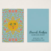 Carte d'affichage du collier à bijoux Sun & Floral (Devant & derrière)