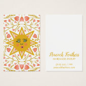 Carte d'affichage du collier à bijoux Sun & Floral (Devant & derrière)