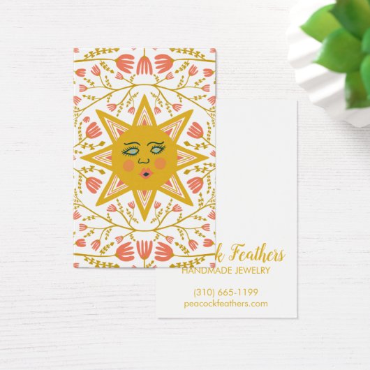 Carte d'affichage du collier à bijoux Sun & Floral (Bureau)