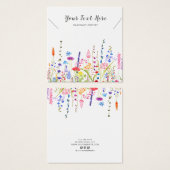 Carte d'affichage du collier ・ Aquarelle Fleurs sa (Devant & derrière)