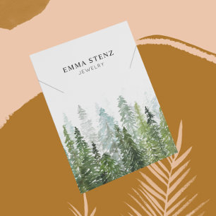 Carte d'affichage du collier ・ Aquarelle Pine Wood