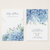 Carte d'affichage du collier bleu hydrangea (Devant & derrière)