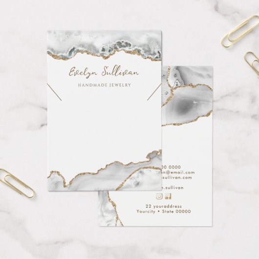 Carte d'affichage du collier d'agate blanc (Bureau)