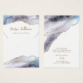Carte d'affichage du collier d'agate bleu gris (Devant & derrière)