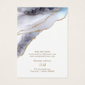 Carte d'affichage du collier d'agate bleu gris (Dos)