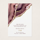Carte d'affichage du collier d'agate Mauve (Dos)