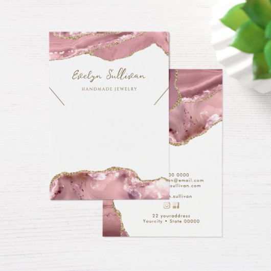 Carte d'affichage du collier d'agate rose (Bureau)