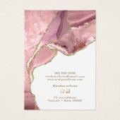 Carte d'affichage du collier d'agate rose (Dos)