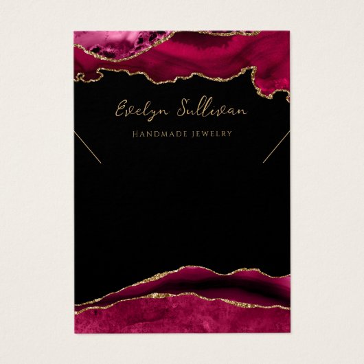 Carte d'affichage du collier d'agate rouge et or C (Devant)