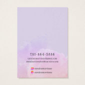 Carte d'affichage du collier d'aquarelle (Dos)