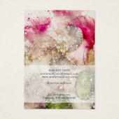 Carte d'affichage du collier d'aquarelle rose (Dos)