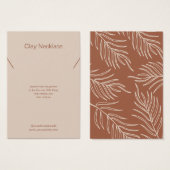 Carte d'affichage du collier de bijoux en terre cu (Devant & derrière)