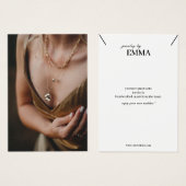 Carte d'affichage du collier de bijoux photo (Devant & derrière)
